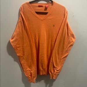 Izod Men's V-Neck Sweater in Vibrant Orange